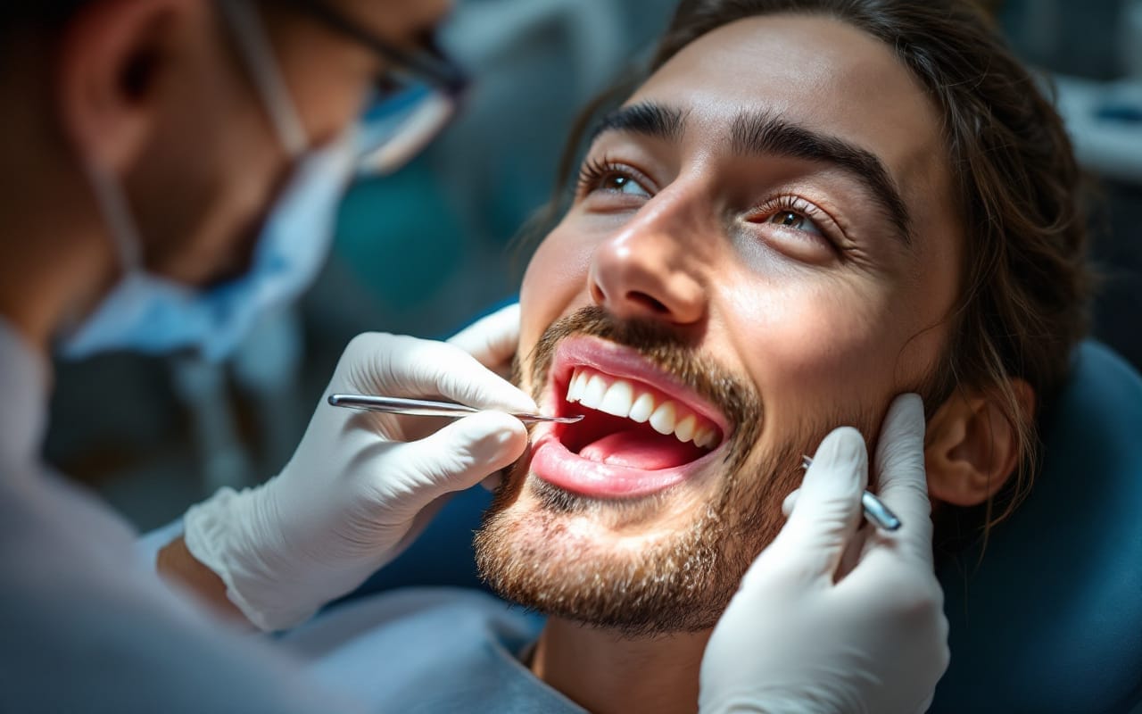 un-dentiste-examine-un-patient-souffrant-de-problemes-de-gencives-dans-un-environnement-dentaire-calme-et-detaille